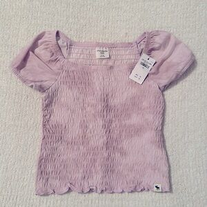 Abercrombie & Fitch Kid's Pink and Purple rouched Crop-top. NWT SIZE 7/8